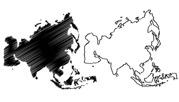Χάρτης Ασίας εικονογράφηση διάνυσμα, — Διανυσματικό Αρχείο