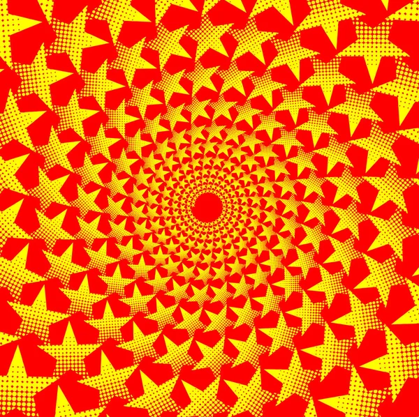 红色背景-矢量模式黄色五角星, — 图库矢量图片
