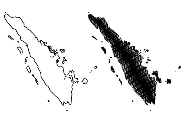 Sumatra mappa vettoriale — Vettoriale Stock