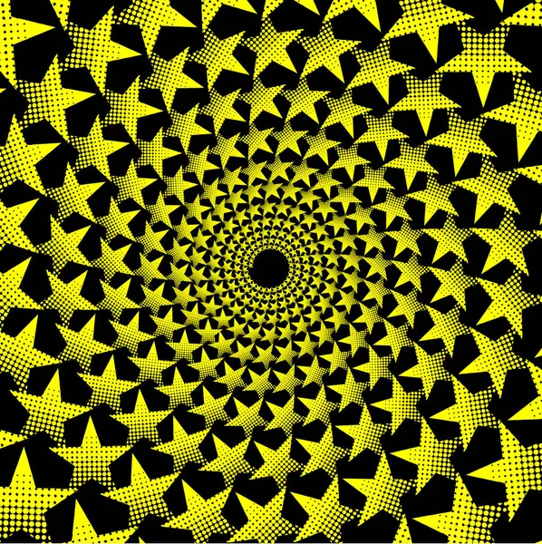 Siyah arka plan - vektör desen üzerine sarı beş köşeli yıldız,