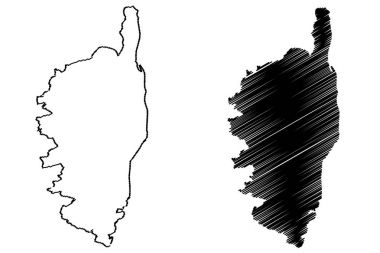 Corsica harita vektör