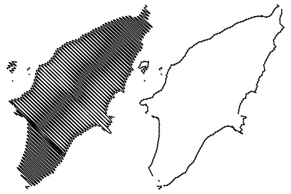Вектор карты острова Родос , — стоковый вектор