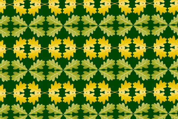 Eichenblatt auf grünem Hintergrund — Stockvektor