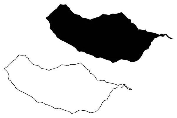 Vetor de mapa ilha da Madeira —  Vetores de Stock