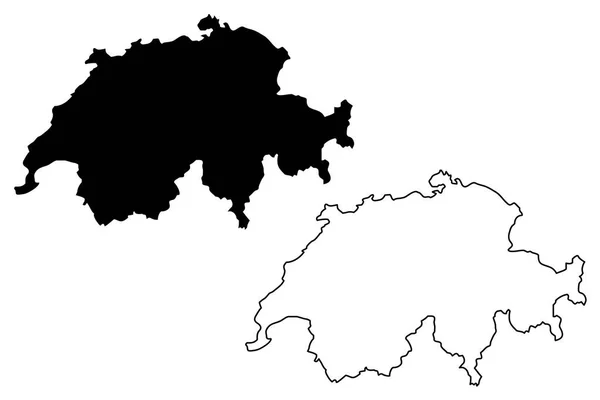 Ελβετία διάνυσμα χάρτη — Διανυσματικό Αρχείο