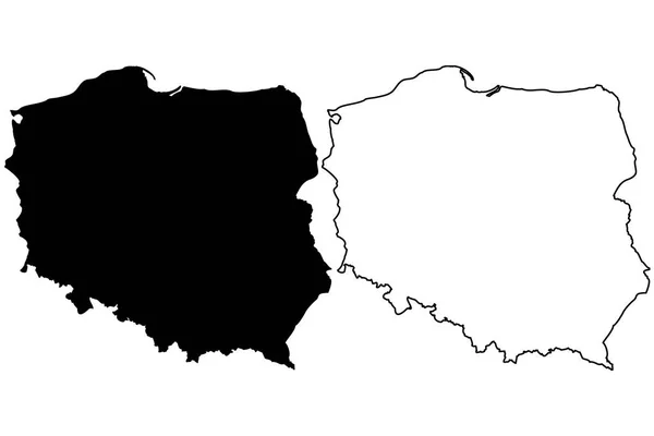 ポーランド地図ベクトル — ストックベクタ