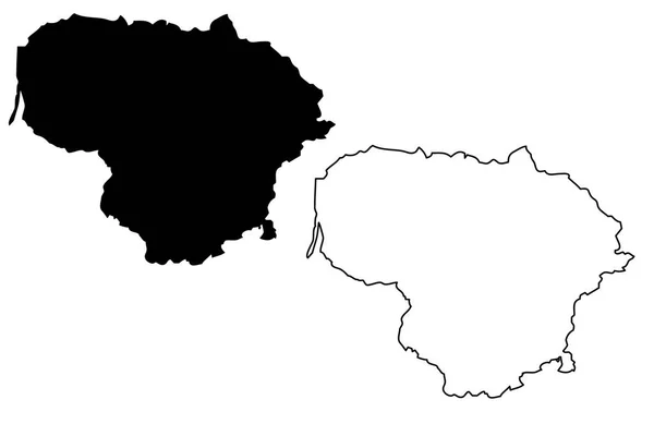 Litauen karta vektor — Stock vektor