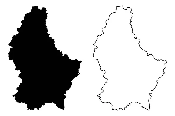 ルクセンブルク地図ベクトル — ストックベクタ