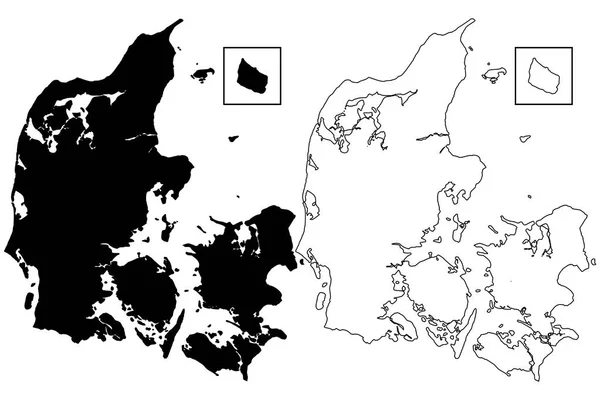 Denemarken kaart vector — Stockvector