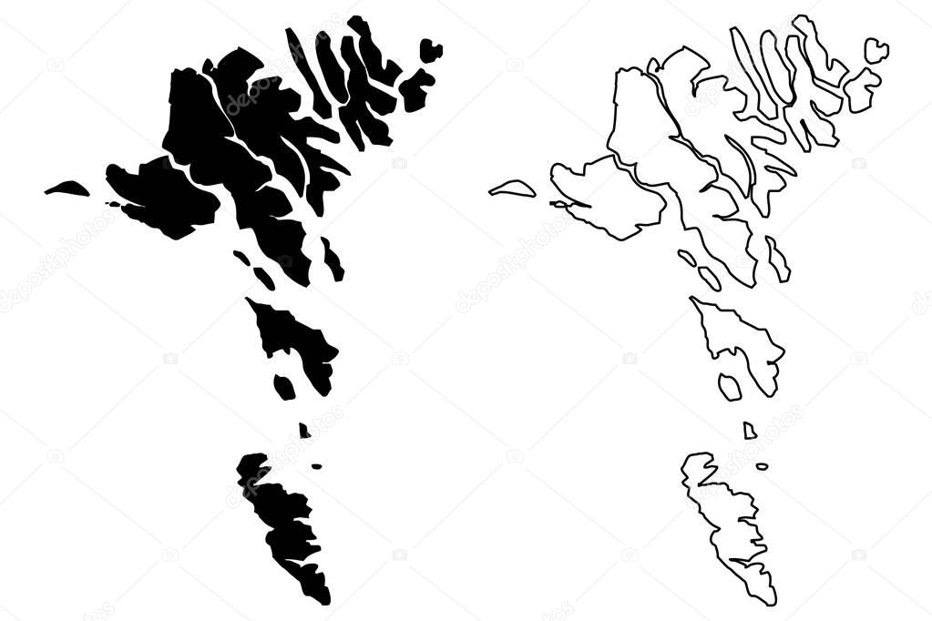 Faroe Islands map vector