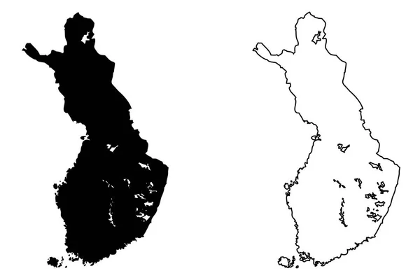 Φινλανδία Χάρτης διάνυσμα — Διανυσματικό Αρχείο