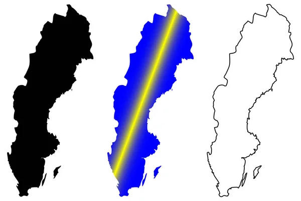 Suecia mapa vector — Vector de stock