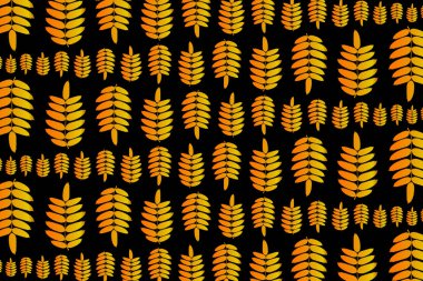 Rowan siyah zemin üzerine altın yaprak