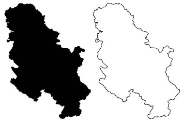 Sırbistan harita vektör