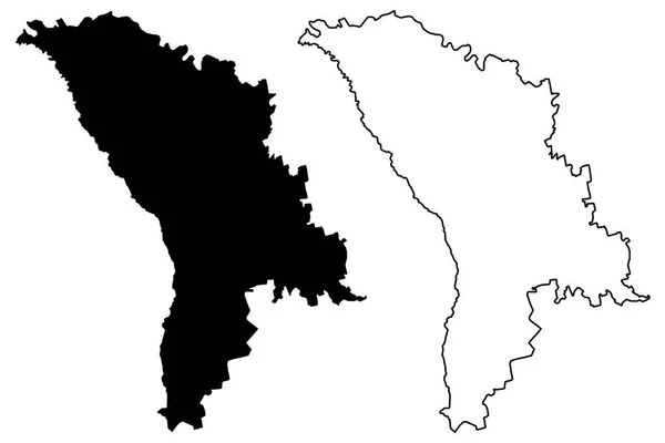 Moldavia mapa vector — Vector de stock