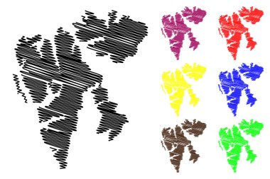 Ada Svalbard harita vektör