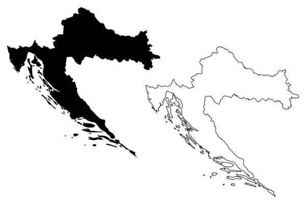 Croacia mapa vector — Vector de stock