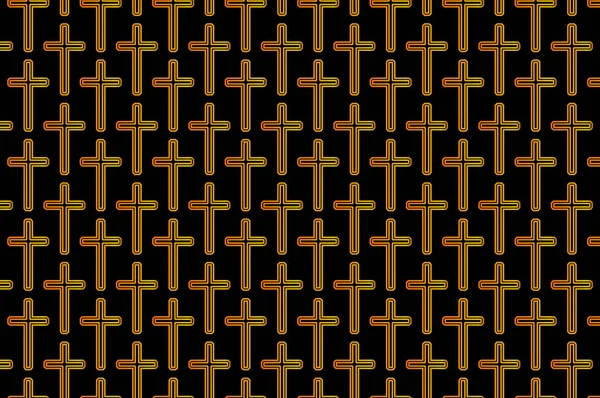 Goldenes Kreuz auf schwarzem Hintergrund — Stockvektor