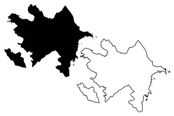 Azerbaiyán mapa vector — Vector de stock