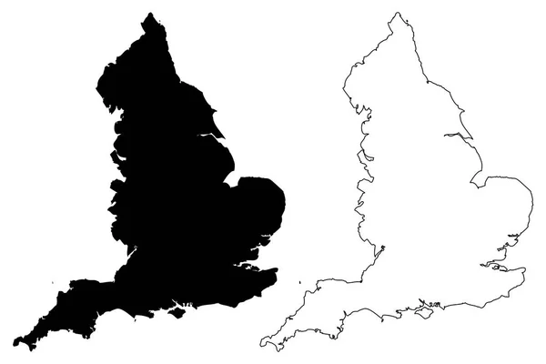 Inglaterra mapa vetor — Vetor de Stock