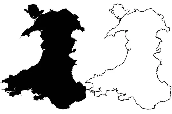 Walesh kaart vector — Stockvector