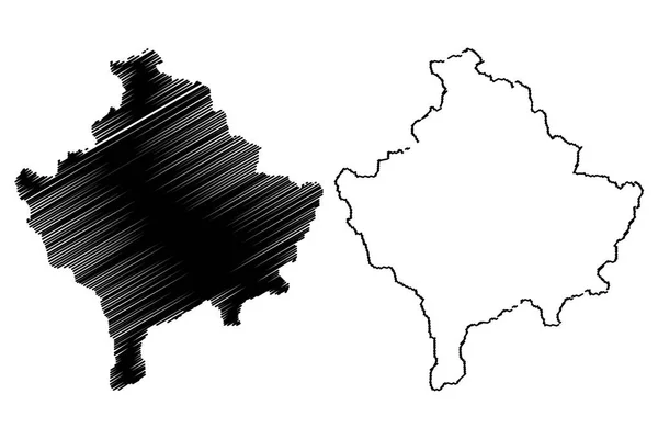 コソボ地図ベクトル — ストックベクタ