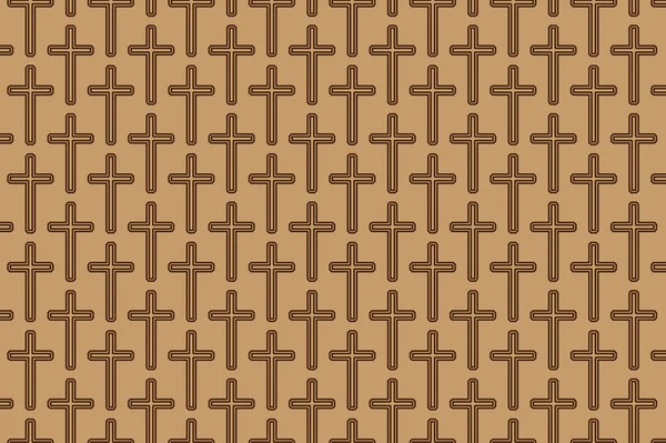 Cruz marrón sobre fondo marrón — Archivo Imágenes Vectoriales
