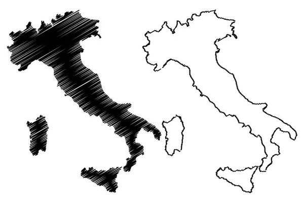 Itália mapa vetor —  Vetores de Stock