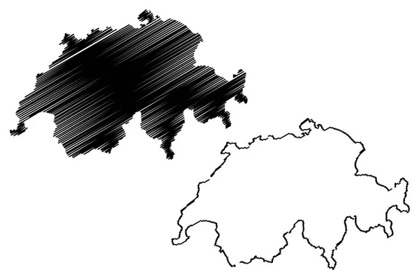 瑞士地图矢量 — 图库矢量图片
