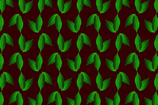 Grönt blad kastanj på mörk bakgrund — Stock vektor