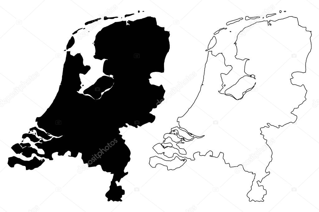 Netherlands map vector