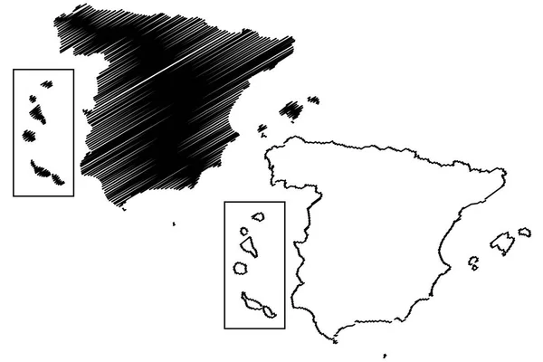 Vetor de mapa espanha — Vetor de Stock