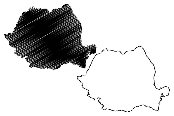 Vector χάρτη Ρουμανίας — Διανυσματικό Αρχείο