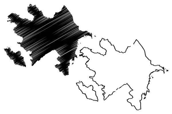 アゼルバイジャンの地図のベクトル — ストックベクタ