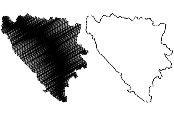 Kartenvektor für Bosnien und Herzegowina — Stockvektor