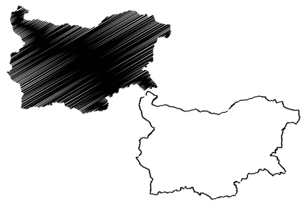 Vetor mapa de Bulgária — Vetor de Stock