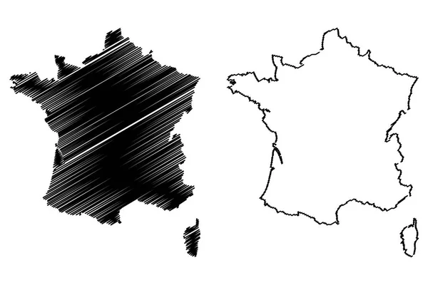 Francia mapa vector — Vector de stock