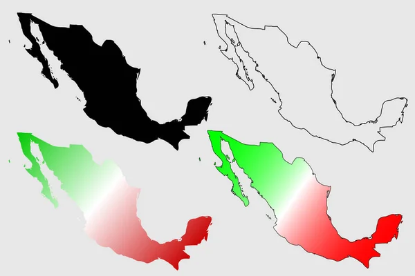 México mapa vector — Vector de stock