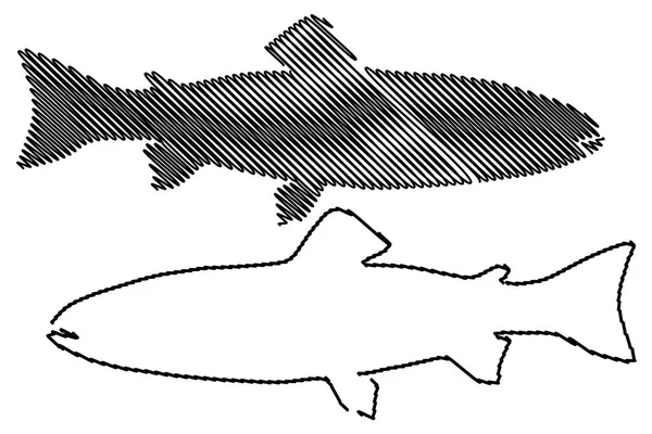 Alabalık siluet vektör 