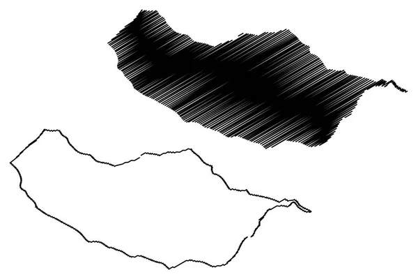 马德拉岛地图矢量 — 图库矢量图片