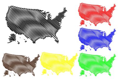 Amerika Birleşik Devletleri harita vektör