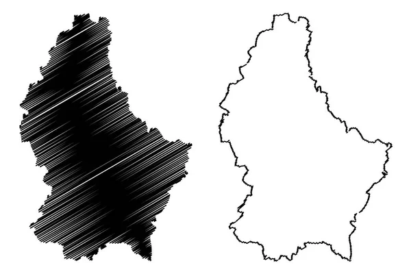 Luxemburgo mapa vector — Archivo Imágenes Vectoriales