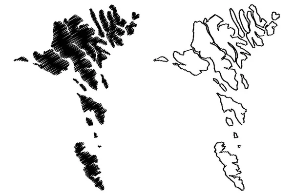 Kartenvektor der Färöer Inseln — Stockvektor