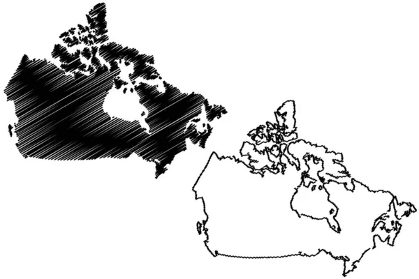 Canada mappa vettoriale — Vettoriale Stock