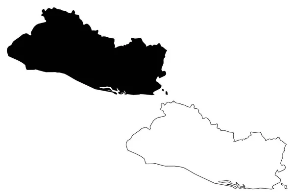 El salvador mapa vetor —  Vetores de Stock