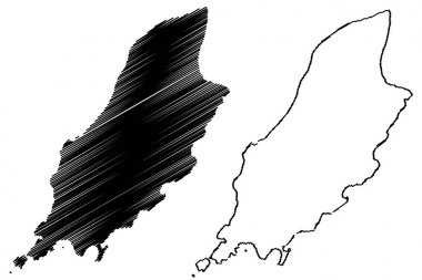 Isle of Man harita vektör