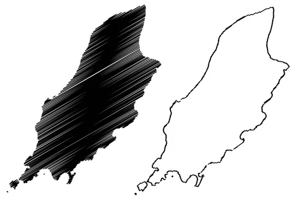 Vetor mapa da Ilha de Man —  Vetores de Stock