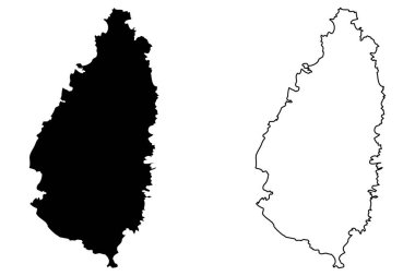 Saint Lucia ada harita vektör