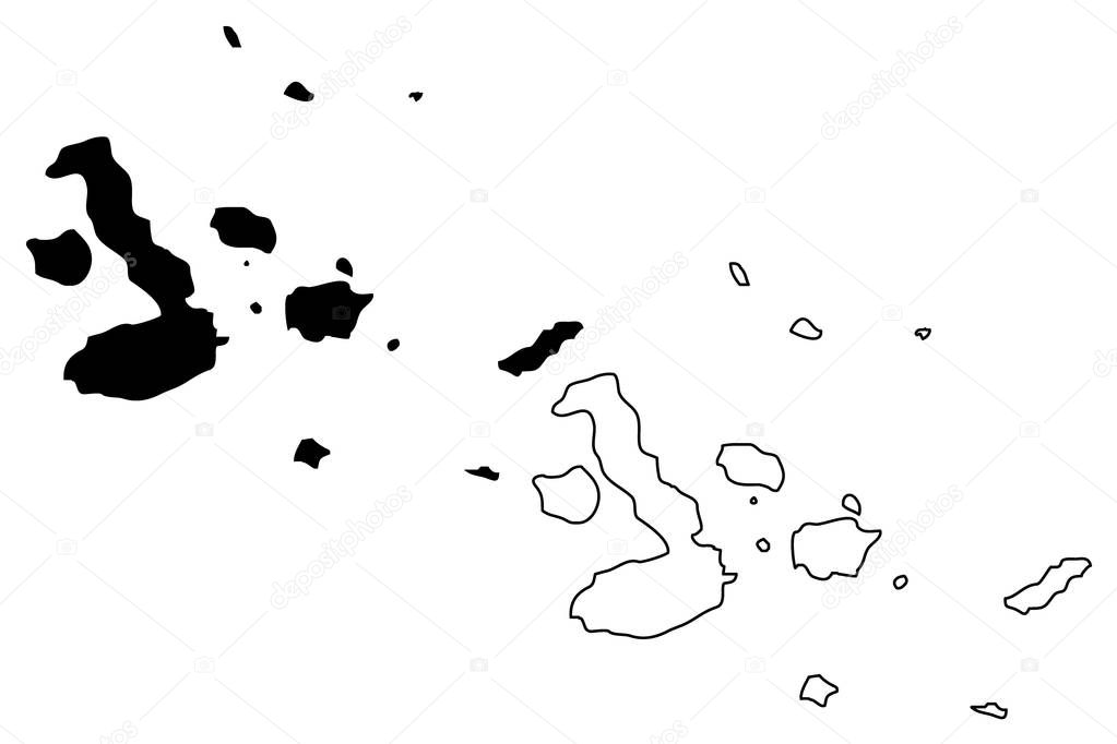 Galapagos islands map vector
