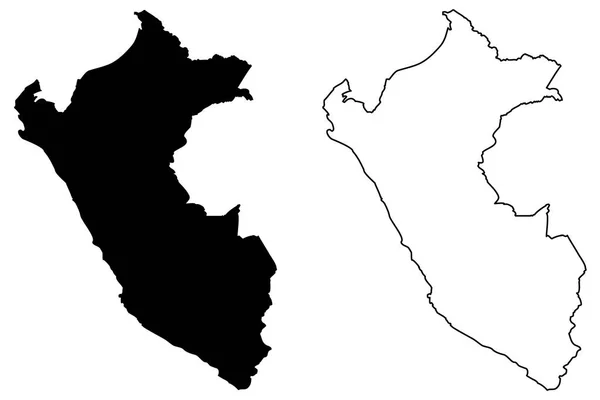 ペルー地図ベクトル — ストックベクタ
